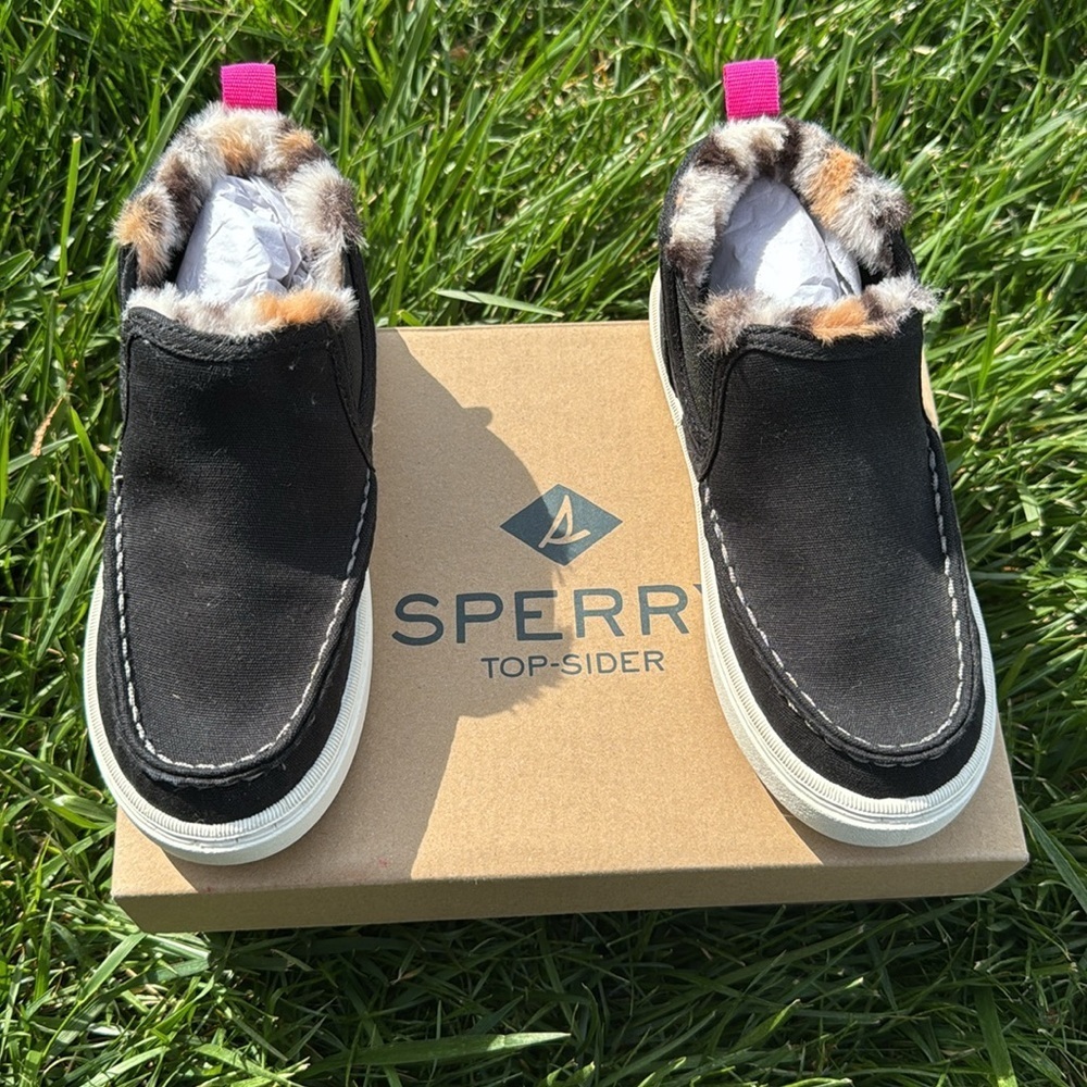 Sperry Kids Cozy Mild Black Canvas Sneaker Booties 13M